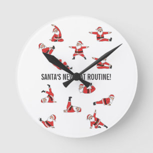 Pilates Santa Reformer Christmas Round Clock