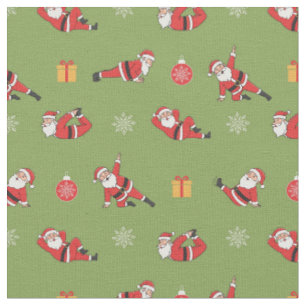 Pilates Santa Seamless Christmas Patterns Fabric