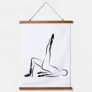 Pilates Shoulder Bridge - Mat Hanging Tapestry