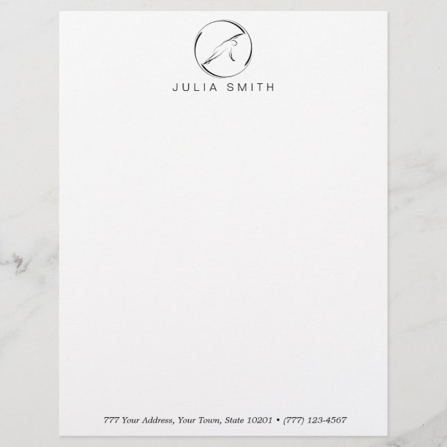 Pilates Side Bend pose Letterhead (Front)