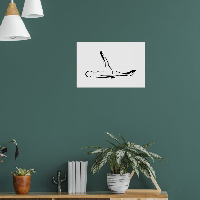 Pilates Single Leg Circles Pose - Mat Poster (Living Room 1)