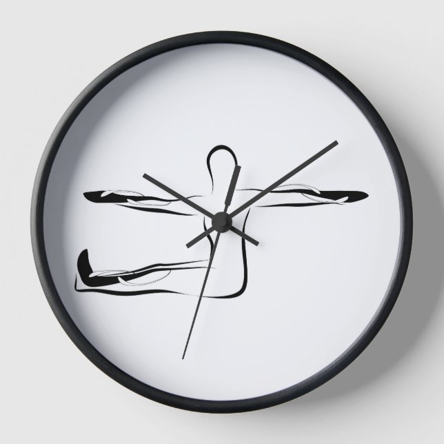 Pilates Spine Twist Pose - Mat Clock (Front)