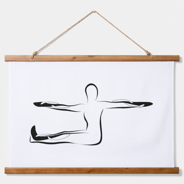 Pilates Spine Twist Pose - Mat Hanging Tapestry (Front)