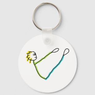 Pilates Stick Figure Keychain