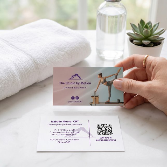 Pilates Studio Business | Modern Colourful Barcode Card (Creator Uploaded)