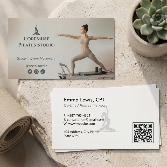 Pilates Studio Business | Natural Grey Card (Creator Uploaded)
