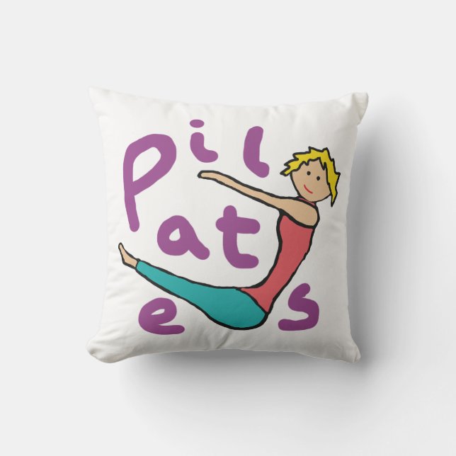 Pilates Throw Pillow (Front)