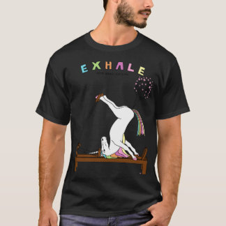 Pilates Unicorn Exhale Outline T-Shirt