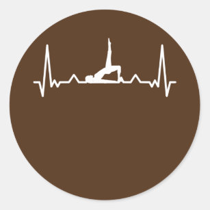Pilates Workout Heartbeat  Classic Round Sticker