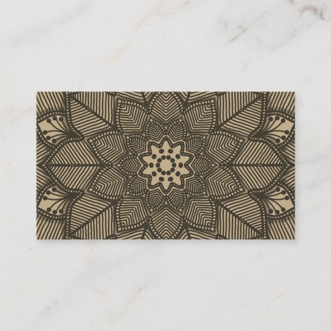 Pilates Yoga Instructor Teacher Mandala Business Card (Front)
