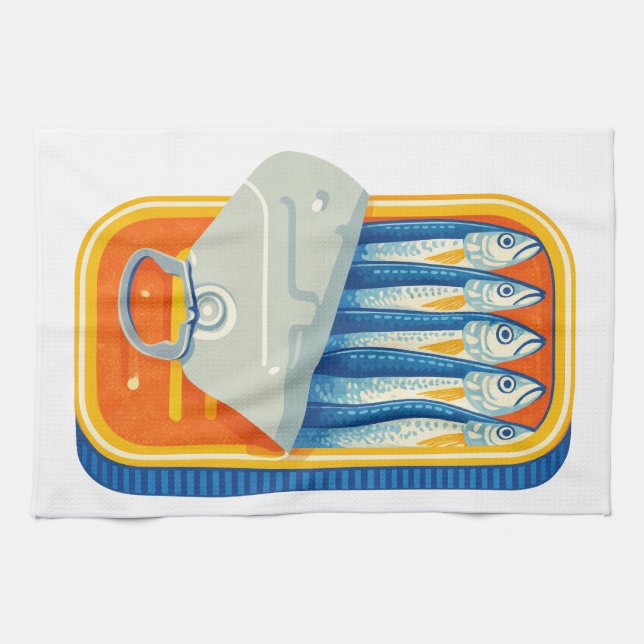 Pilchards Design Kitchen Towel (Horizontal)