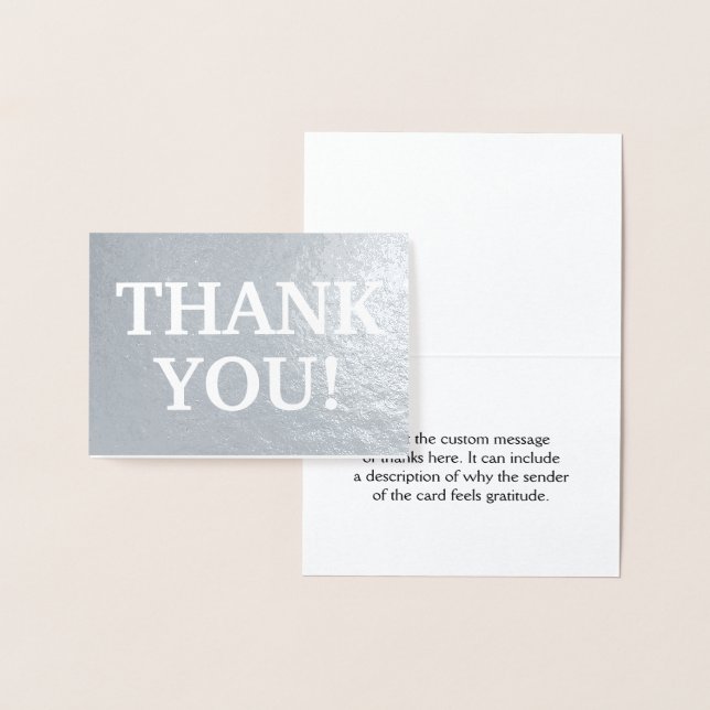 Pile argenté "MERCI !" Carte (Affichage)