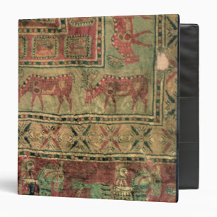 Pile carpet depicting horses and riders binder