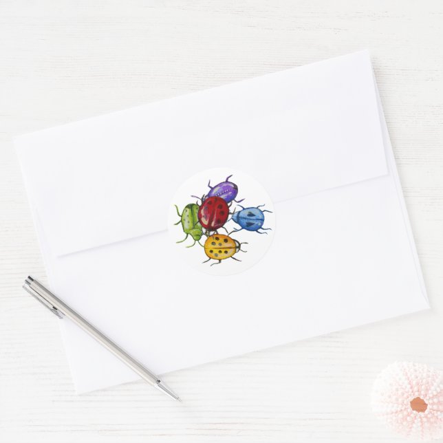 Pile colorée de bugs Stickers (Enveloppe)
