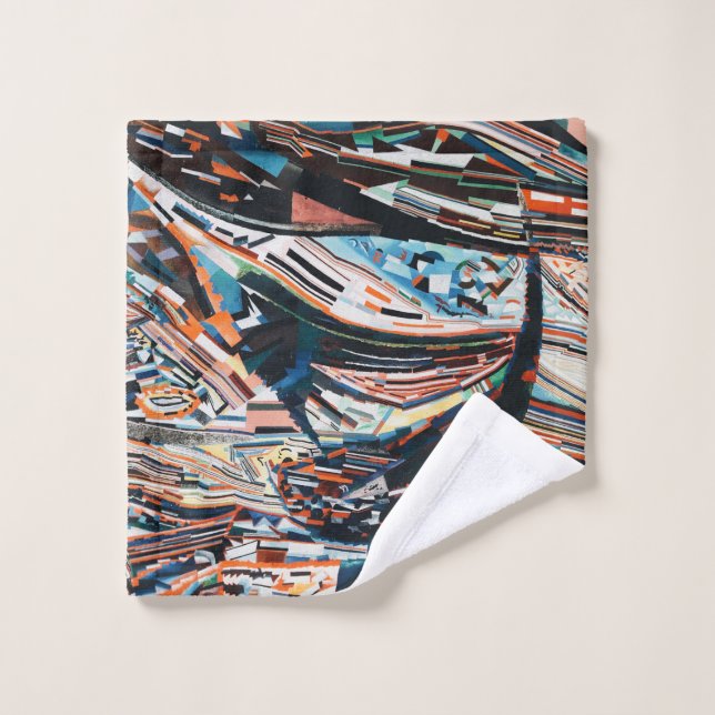 Pile de bateau en bois marron et bleu (Gant de toilette)