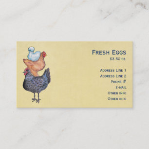 Pile de cartes de visite de poulets