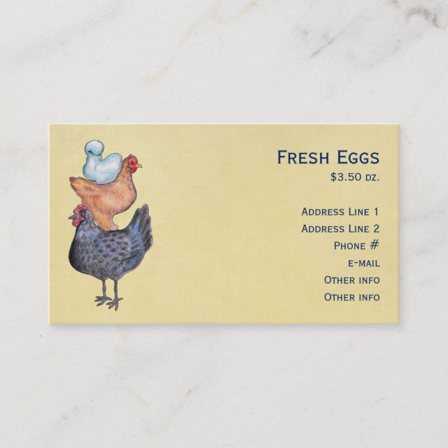 Pile de cartes de visite de poulets (Devant)