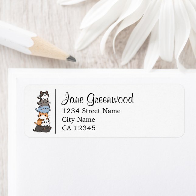 Pile De Chats Nom Et Adresse (En situation)