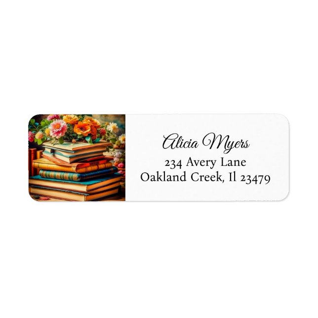 Pile de livres Vintages et de jolies fleurs (Devant)