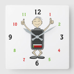 Pile faible, bonne vibe – Horloge murale drôle