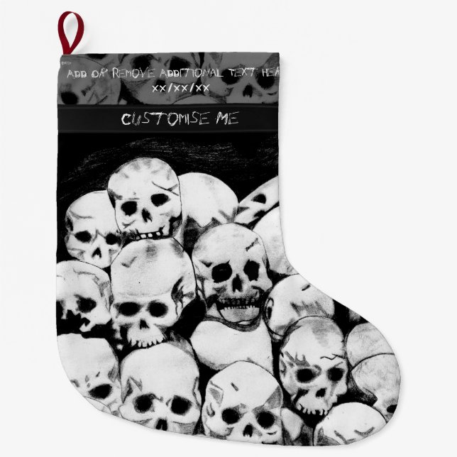 Pile-O-Skulls Large Christmas Stocking (Front)