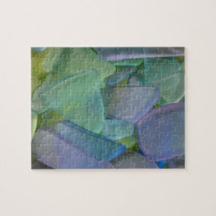 Pile of blue beach glass, Alaska Jigsaw Puzzle
