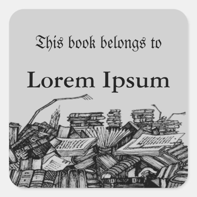 Pile of books - Bookplate Label (Front)