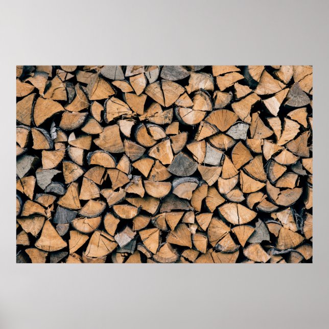 Pile of brown firewood poster (Front)
