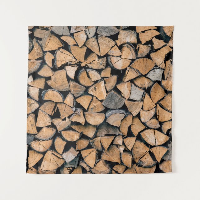 Pile of brown firewood tapestry (Front)