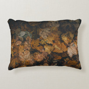 PILE OF BROWN MAPLE LEAVES ACCENT PILLOW