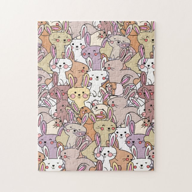Pile of Bunnies!  Cute, but challenging Jigsaw Puzzle (Vertical)