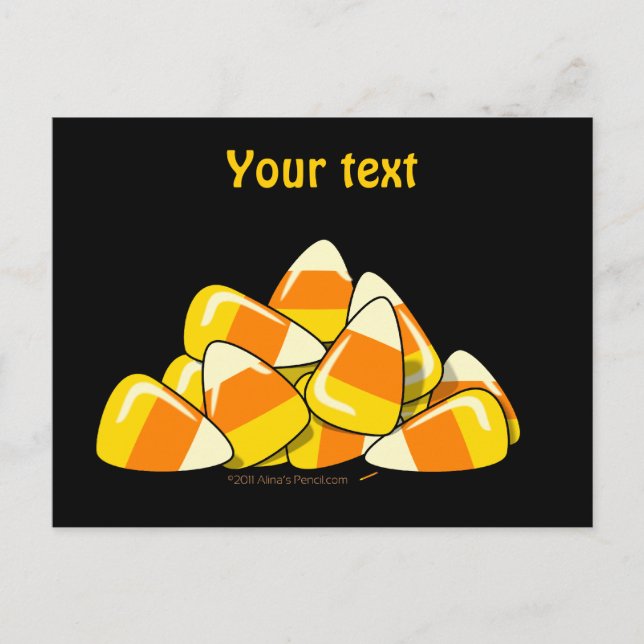 Pile of Candy Corn Halloween Template Postcard (Front)
