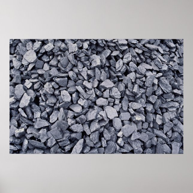 Pile of coal recently excavated from strip mine poster (Front)