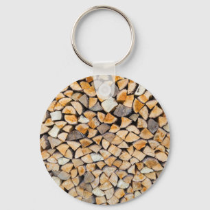 Pile of firewood as tree trunk keychain