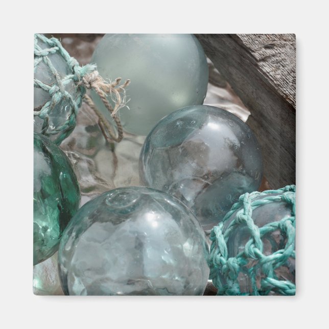 Pile Of Glass Fishing Floats Magnet (Front)