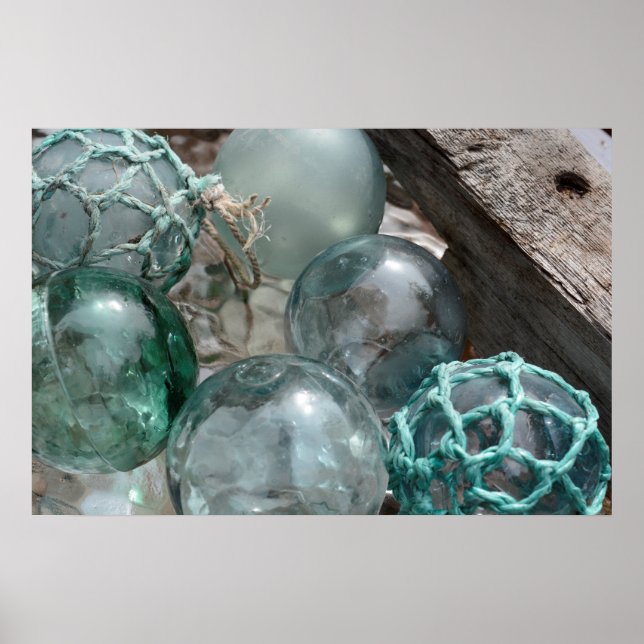 Pile Of Glass Fishing Floats Poster (Front)