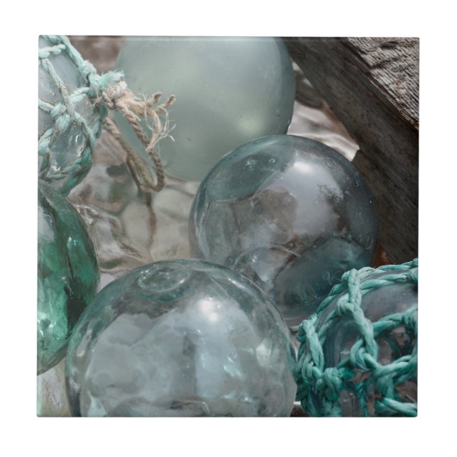 Pile Of Glass Fishing Floats Tile (Front)