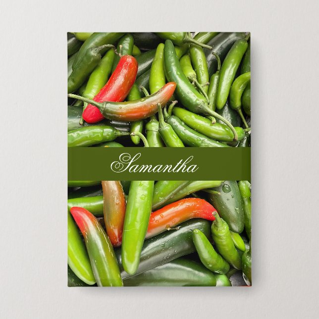 Pile Of Green Spicy Peppers (Front)