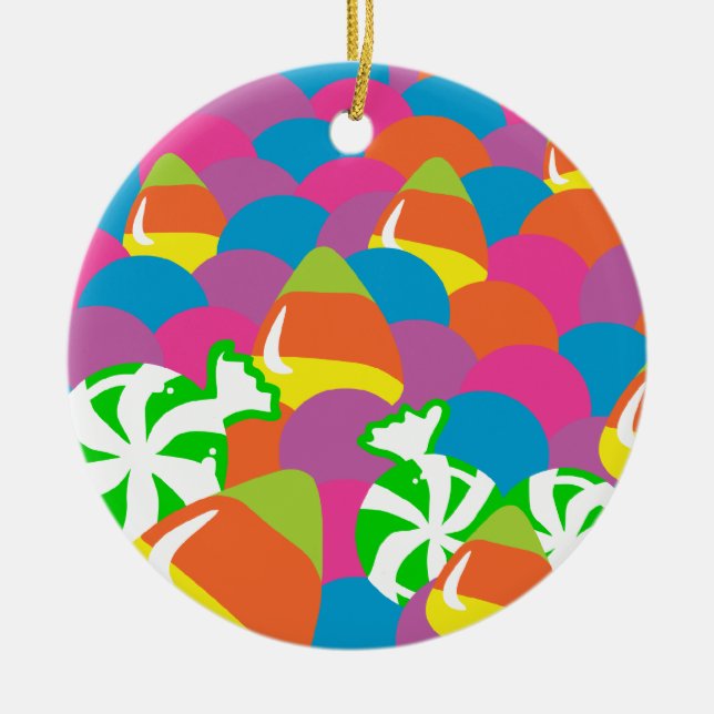 Pile of Halloween Candy Ceramic Ornament (Front)