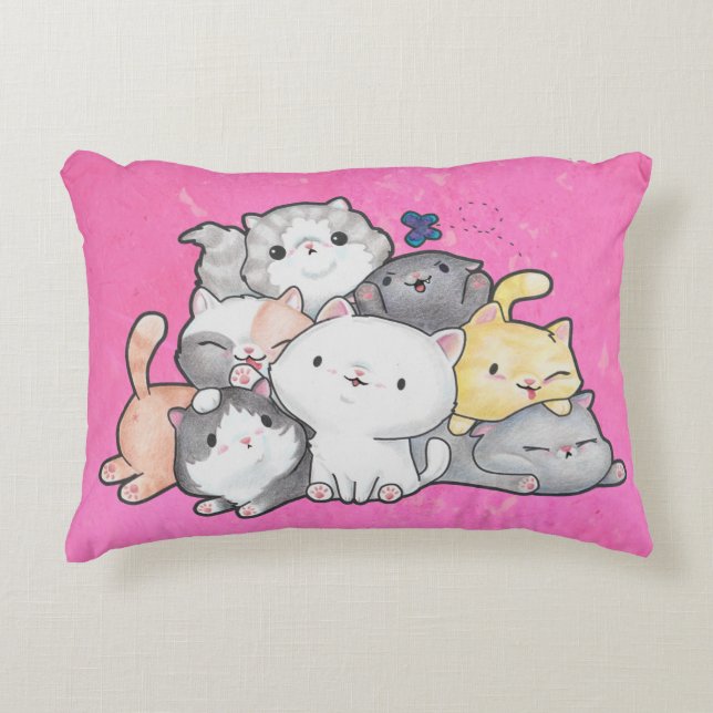 Pile of Kittens Accent Pillow (Front)