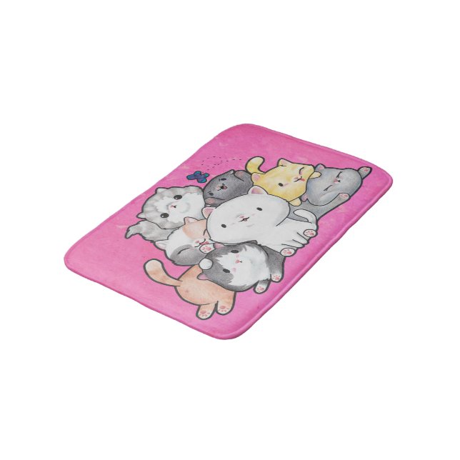 Pile of Kittens Bath Mat (Angled)