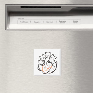 Pile Of Kitty Cats Funny Cute Cat Lover Magnet