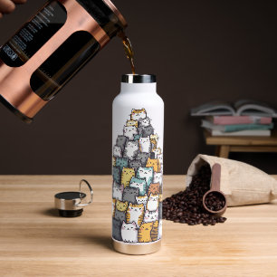 Pile Of Kitty Cats Funny Cute Cat Lover Water Bottle