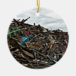 Pile of Metal Junk for Recycling Ceramic Ornament