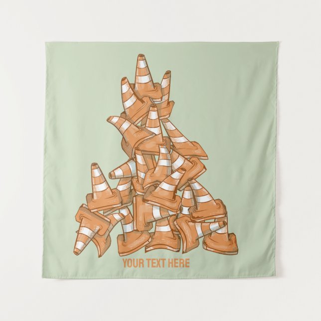 Pile of orange road cones tapestry (Front)