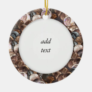 Pile of Pennies - One Cent Penny Spread Background Ceramic Ornament