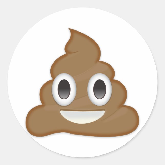 Pile Of Poo Emoji Classic Round Sticker (Front)