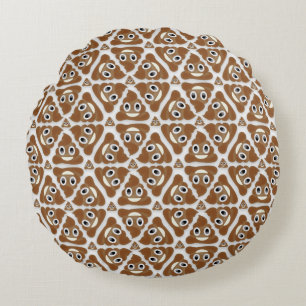 Pile Of Poo Emoji Round Pillow