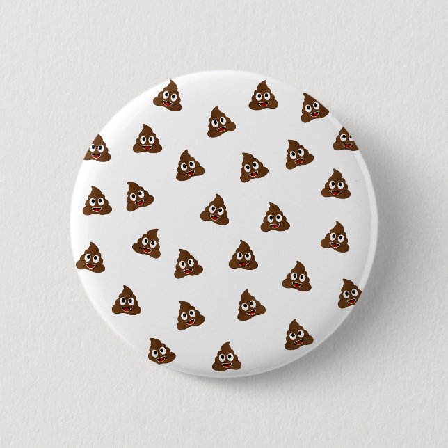 Pile of Poo emoji smiling poops 2 Inch Round Button (Front)