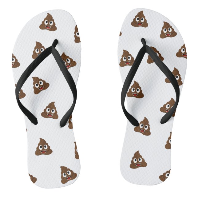 Pile of Poo emoji smiling poops Flip Flops (Footbed)